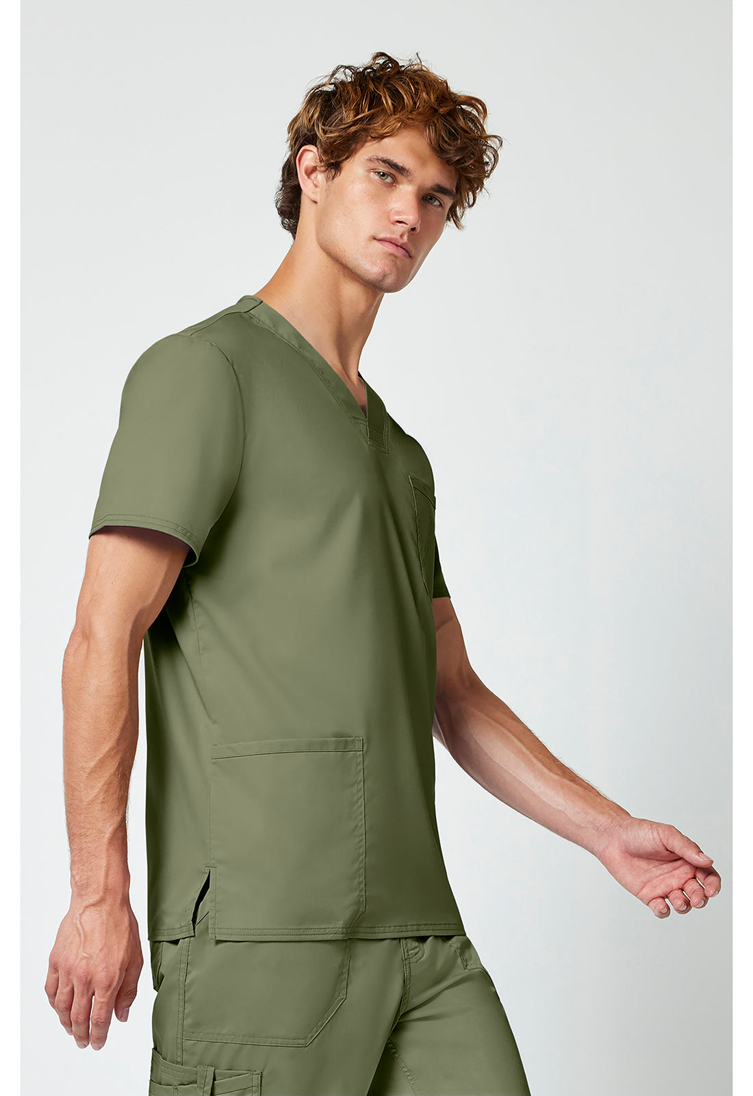 Cherokee Workwear Heren T-shirt met V-hals met moderne pasvorm en ID-lus WWE670