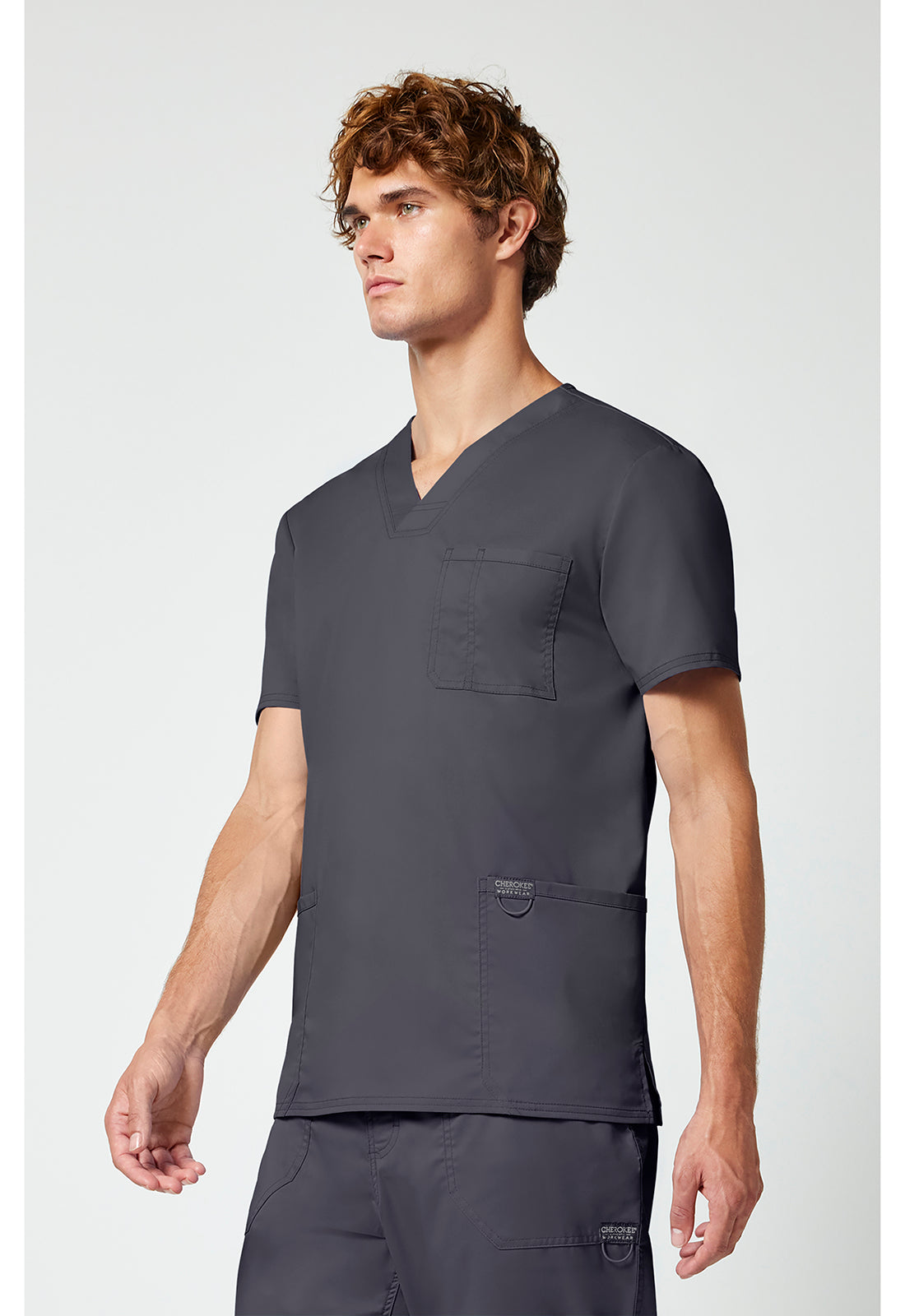 Cherokee Workwear Heren T-shirt met V-hals met moderne pasvorm en ID-lus WWE670