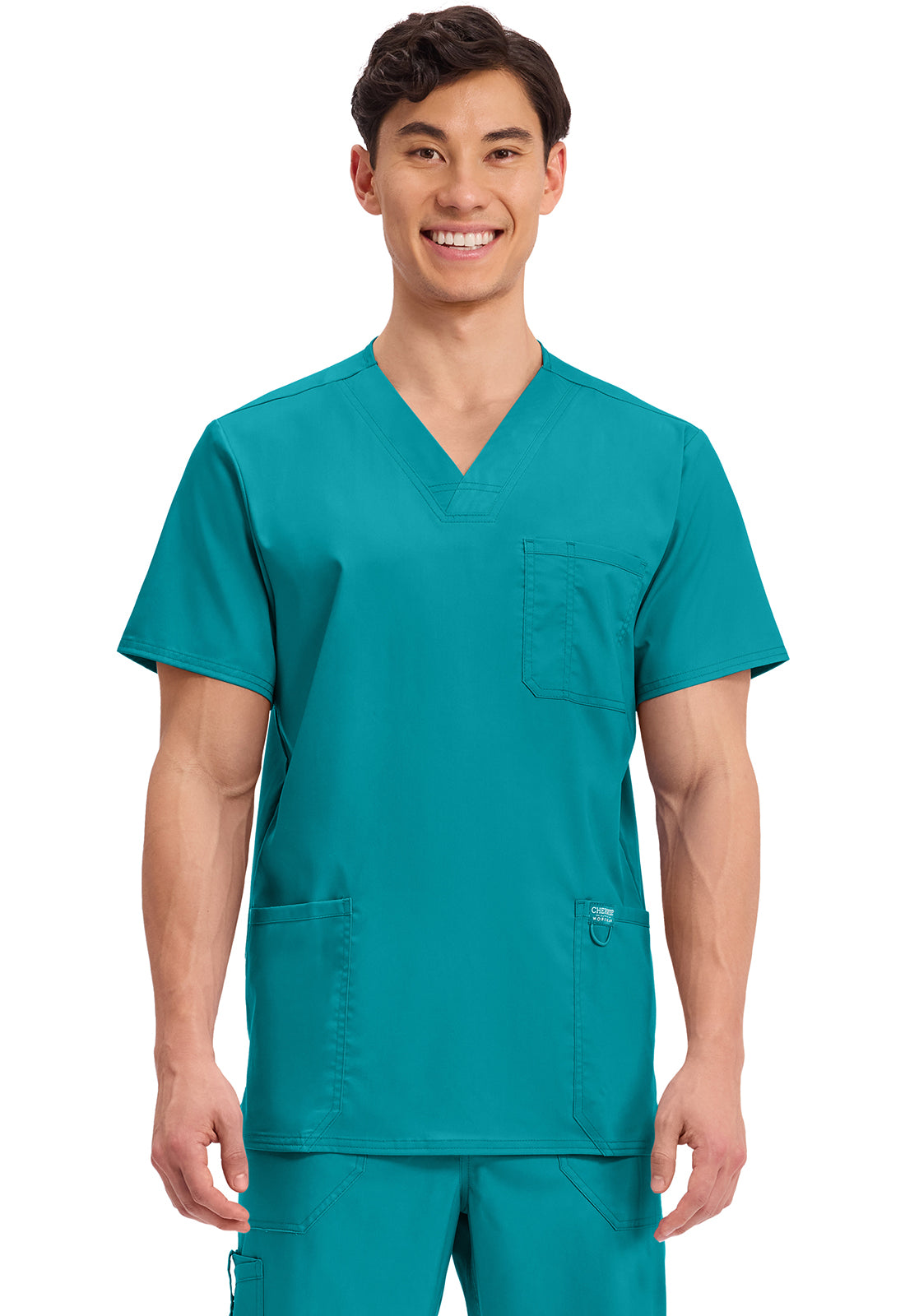 Cherokee Workwear Heren T-shirt met V-hals met moderne pasvorm en ID-lus WWE670