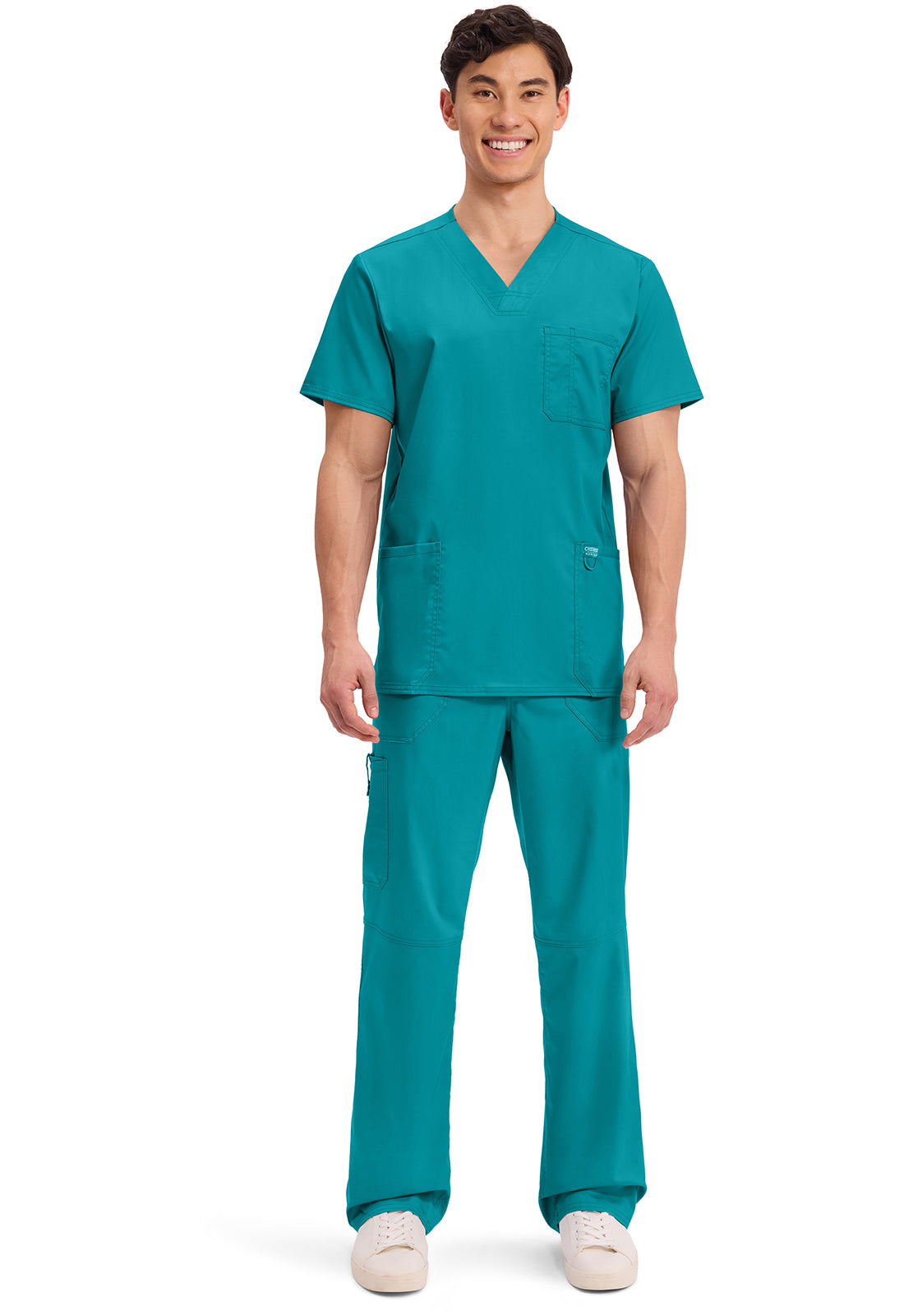 Cherokee Workwear Heren T-shirt met V-hals met moderne pasvorm en ID-lus WWE670