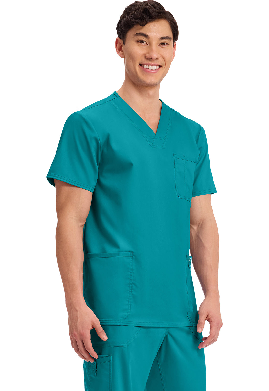 Cherokee Workwear Heren T-shirt met V-hals met moderne pasvorm en ID-lus WWE670