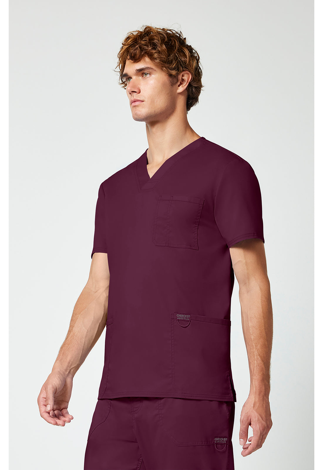 Cherokee Workwear Heren T-shirt met V-hals met moderne pasvorm en ID-lus WWE670