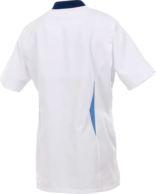 Alsico Dames Zorgjas Arjuna Wit/Blauw met V-hals