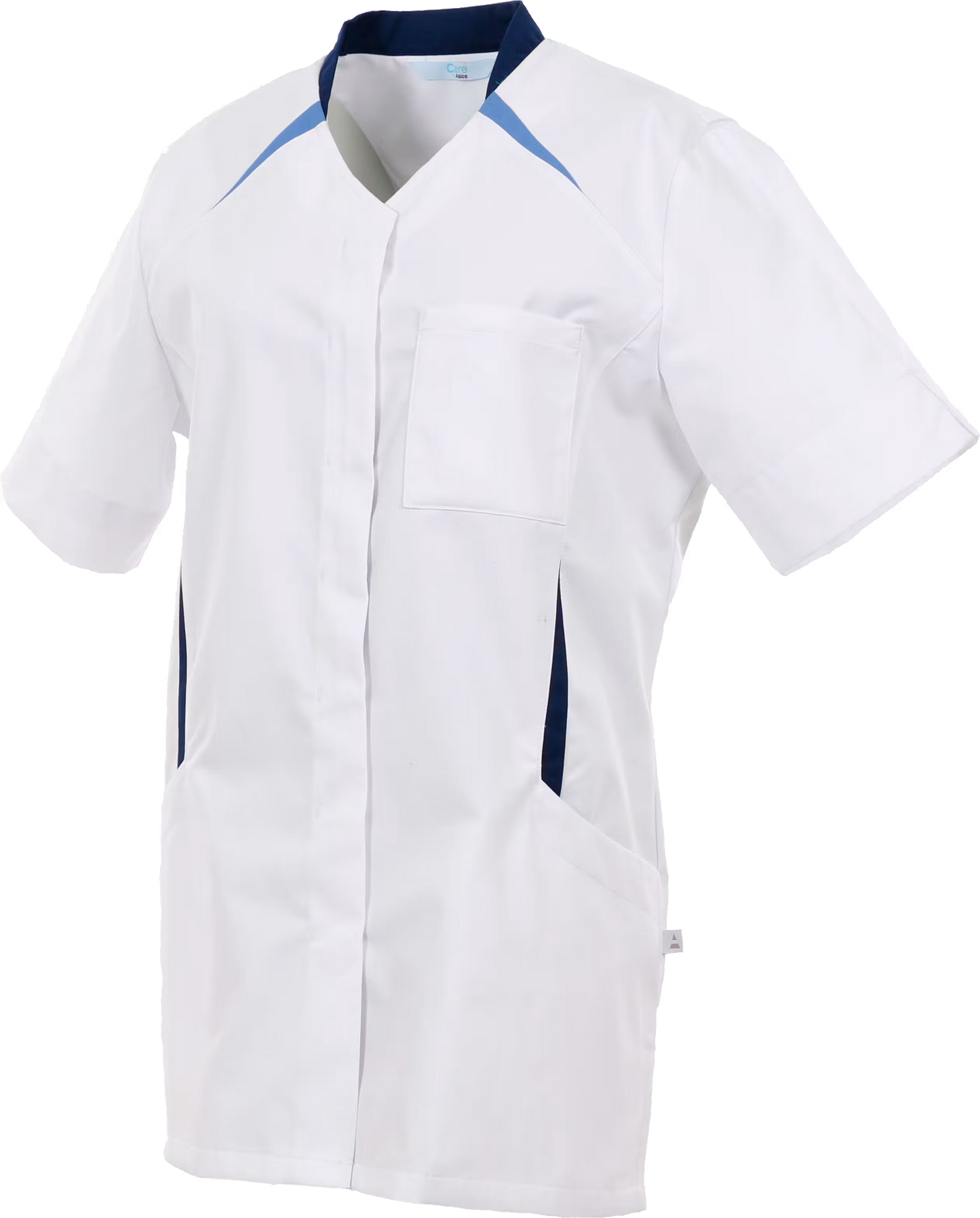 Alsico Dames Zorgjas Arjuna Wit/Blauw met V-hals