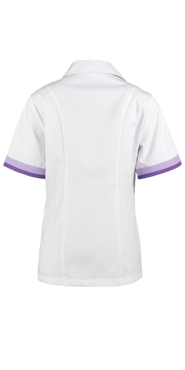 Dames zorgjasje Bente wit met kleuraccenten in 2 kleuren