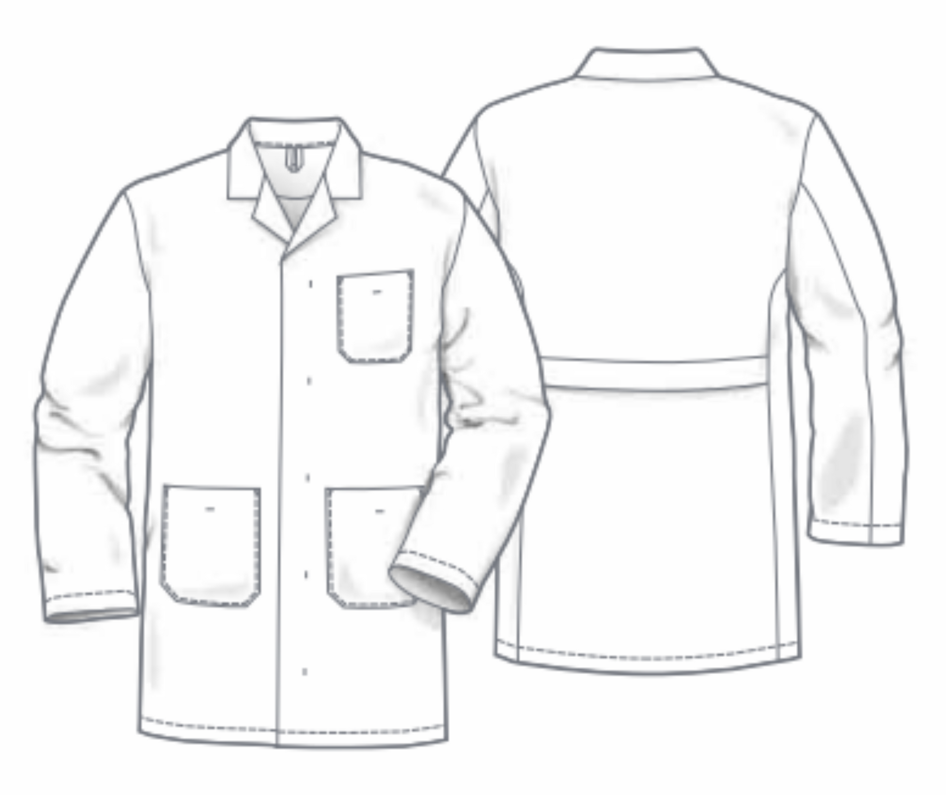 Heren jas Paul wit in 7/8 lengte - Zorgkleding.nl