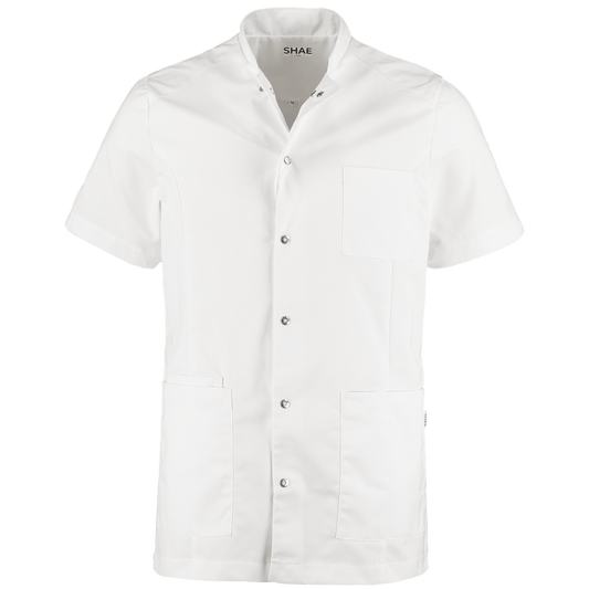 Heren tuniek Luke Driehoek wit - Zorgkleding.be